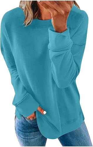 Ropa de otoño para mujer, sudadera casual de manga larga con cuello redondo y estampado a rayas