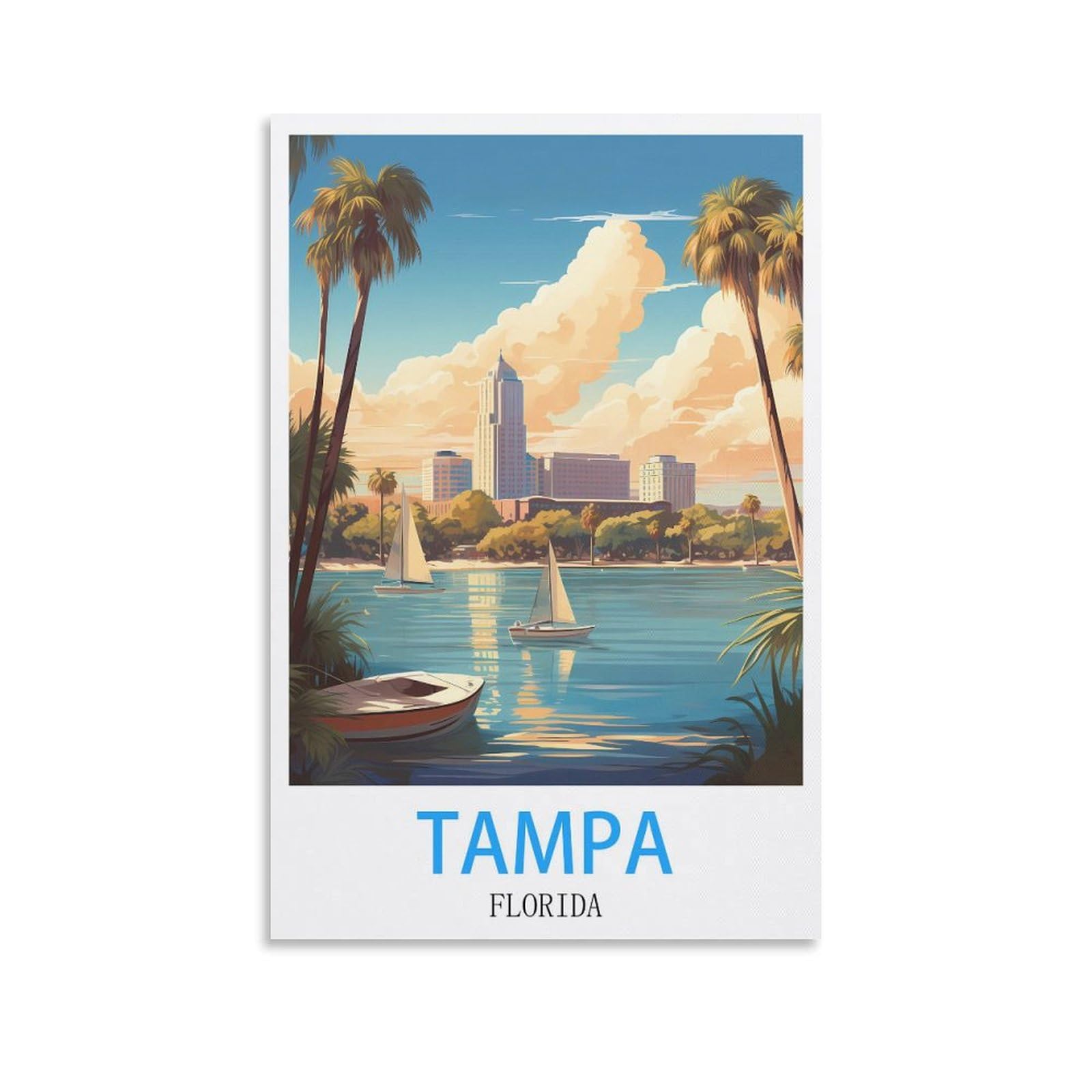 Vintage Metal Tin Sign,Tampa Floridas,Travel Tin Signs Metal Poster Wall Decor Office Cafe Bathroom Badroom 30x40cm