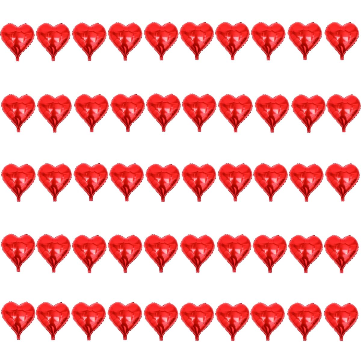 50 pcs 5 inch Heart Shaped Balloon Red Heart Balloon Foil Balloon for Wedding Party Valentine's Day Proposal Decoration