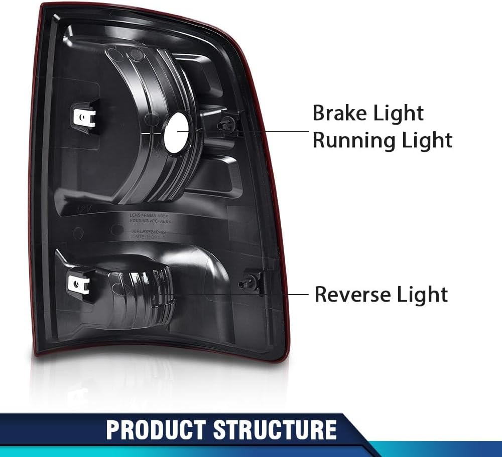 PIT66 Tail Lights Compatible with Dodge Ram 1500 2009-2018/Fit Dodge Ram 2500 3500 2010-2018 Rear Brake Taillights Lamp Assembly Left&Right Side Red