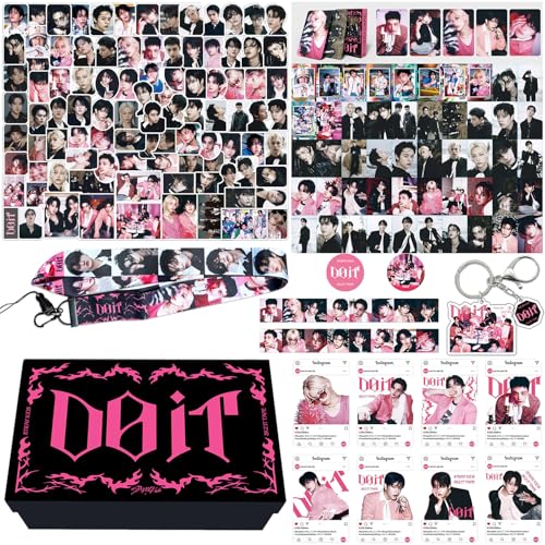 KPOPBP DO IT Album Gift Box Merch Photocards SKZ Stickers Lanyards Keychains Gift for Boy and Girls Party Birthdays Decorations