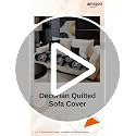 Image of Decorian Premium Soft Quilted Velvet Sofa Cover Mat, Sofa Seat Runner for Couch (Blue Damask, 3 Seater)