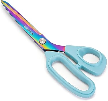 10" Scissors All Purpose, Heavy Duty Scissors for Office | Sharp Blades and Comfort Grip Handle,Suit for Fabric Cutting, Clothing Craft & Sewing Projects, Light Blue