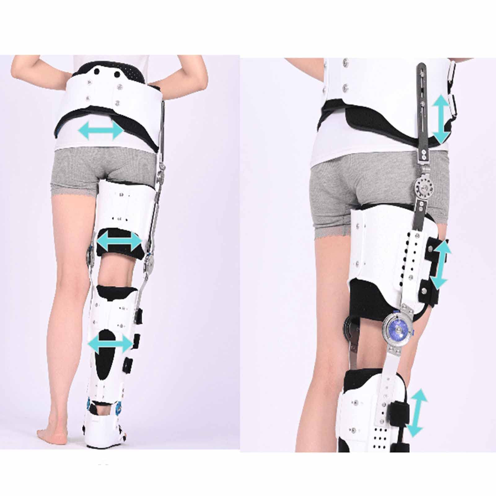 Amazon.co.jp: 膝足首足固定装具、快適なヒンジ付きROMヒップ膝