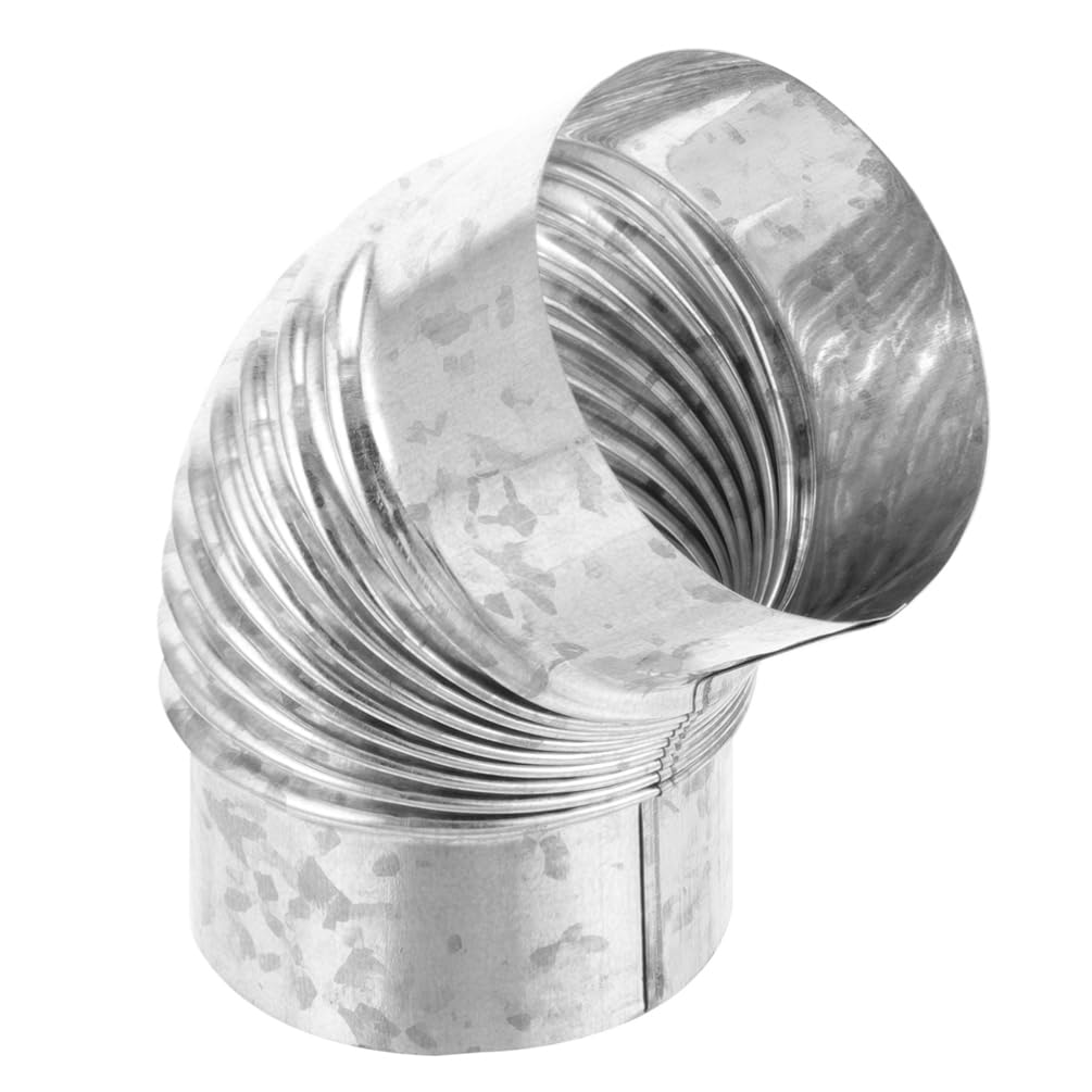 OSALADI Tubo Adattatore Gomito per Condotto Fumario Prolunga per Stufa a Legna Realizzato in Materiale Zincato Design Connettore per Condotti Interni