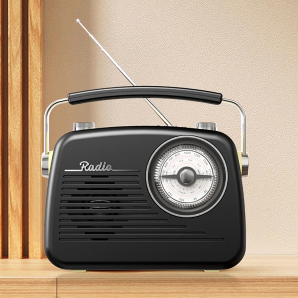 Przenośne radio FM AM SW z głośnikiem BT - radio retro do domu, sypialni, salonu, kuchni