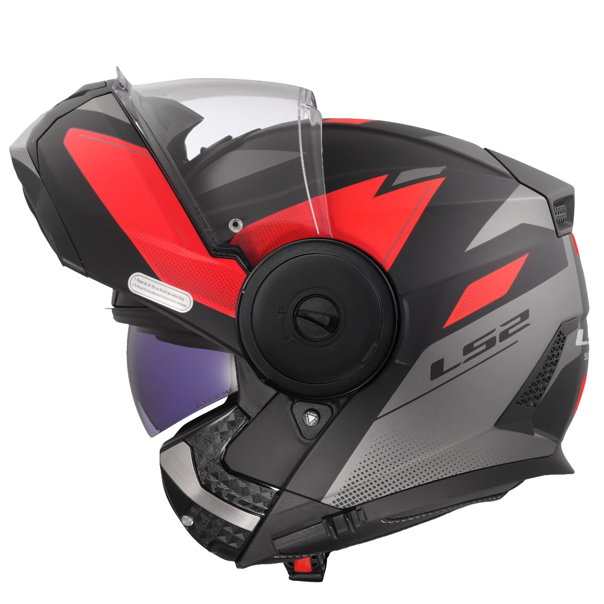 LS2, Casco Moto Modular SCOPE II DURIA Black Red, XS
