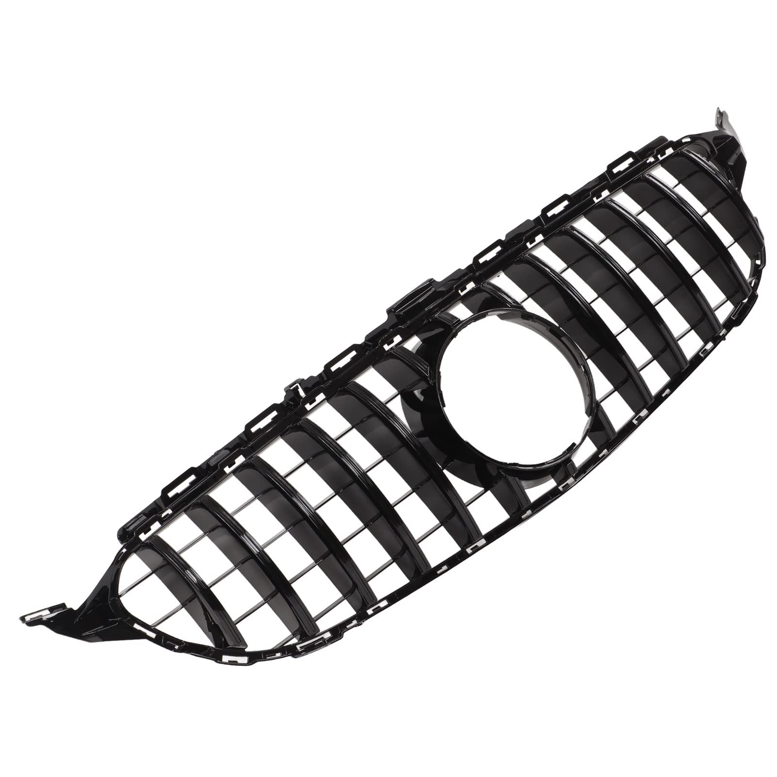 Aramox dla Panamericana GT Style Maskownica z Siatkową Maskownicą Zamiennik dla C Klasa W205 C205 Przed Liftingiem 2015-2018(pełna czerń)
