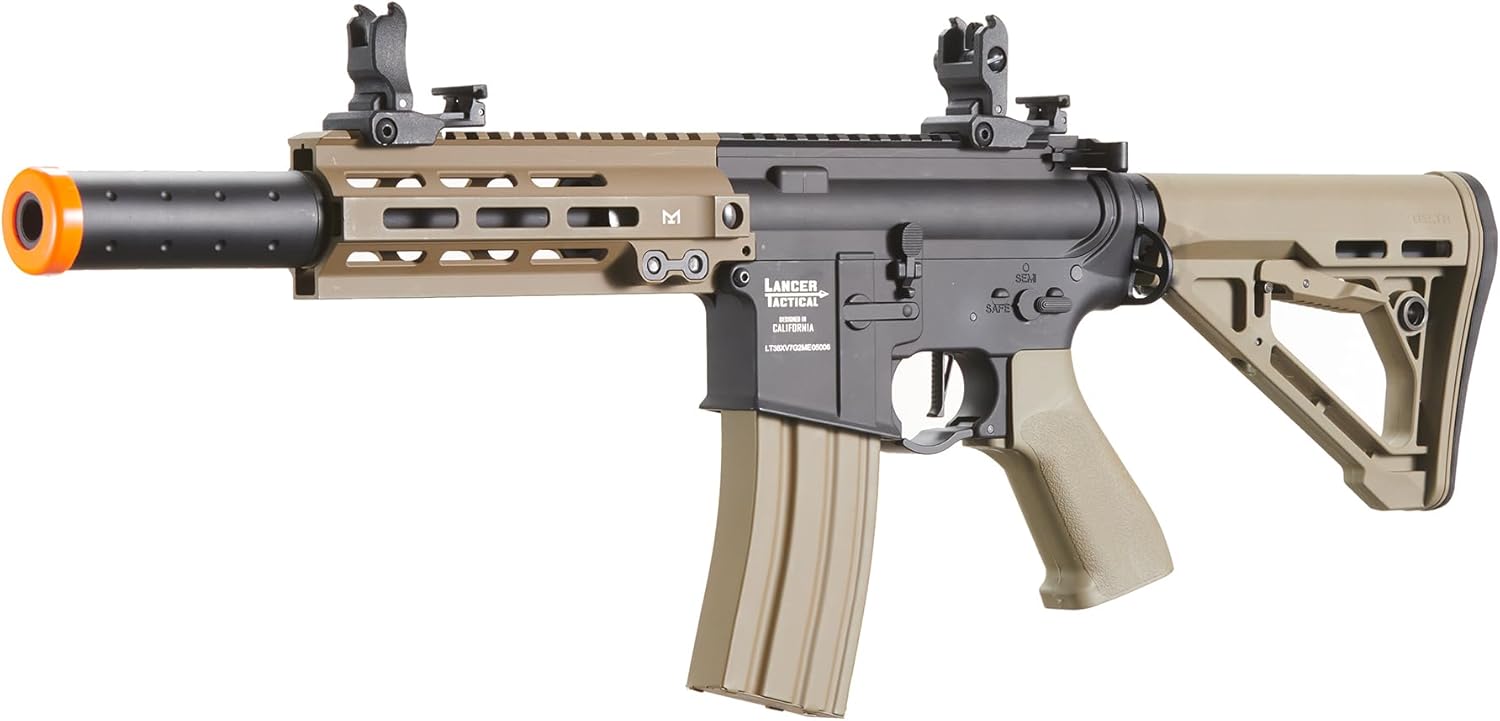 Lancer Tactical Blazer 7" MLOK Proline Series M4 Airsoft Rifle with Delta Stock(Color: Two-Tone)