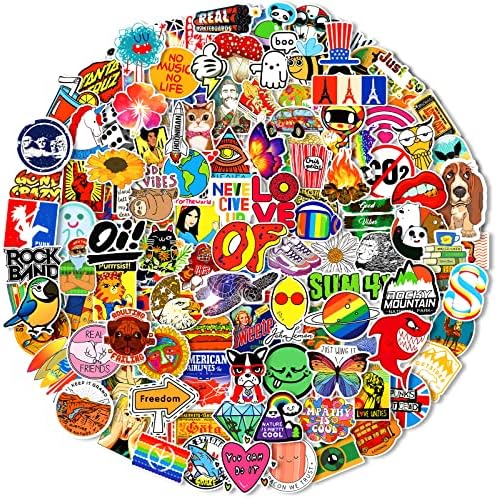 300Pcs Cool Random Stickers Vinyl Skateboard Stickers, Variety Pack for Laptop Guitar Travel Case Water Bottle Car Luggage Bike Sticker Waterproof Graffiti Decals,Gift for Teens Adult