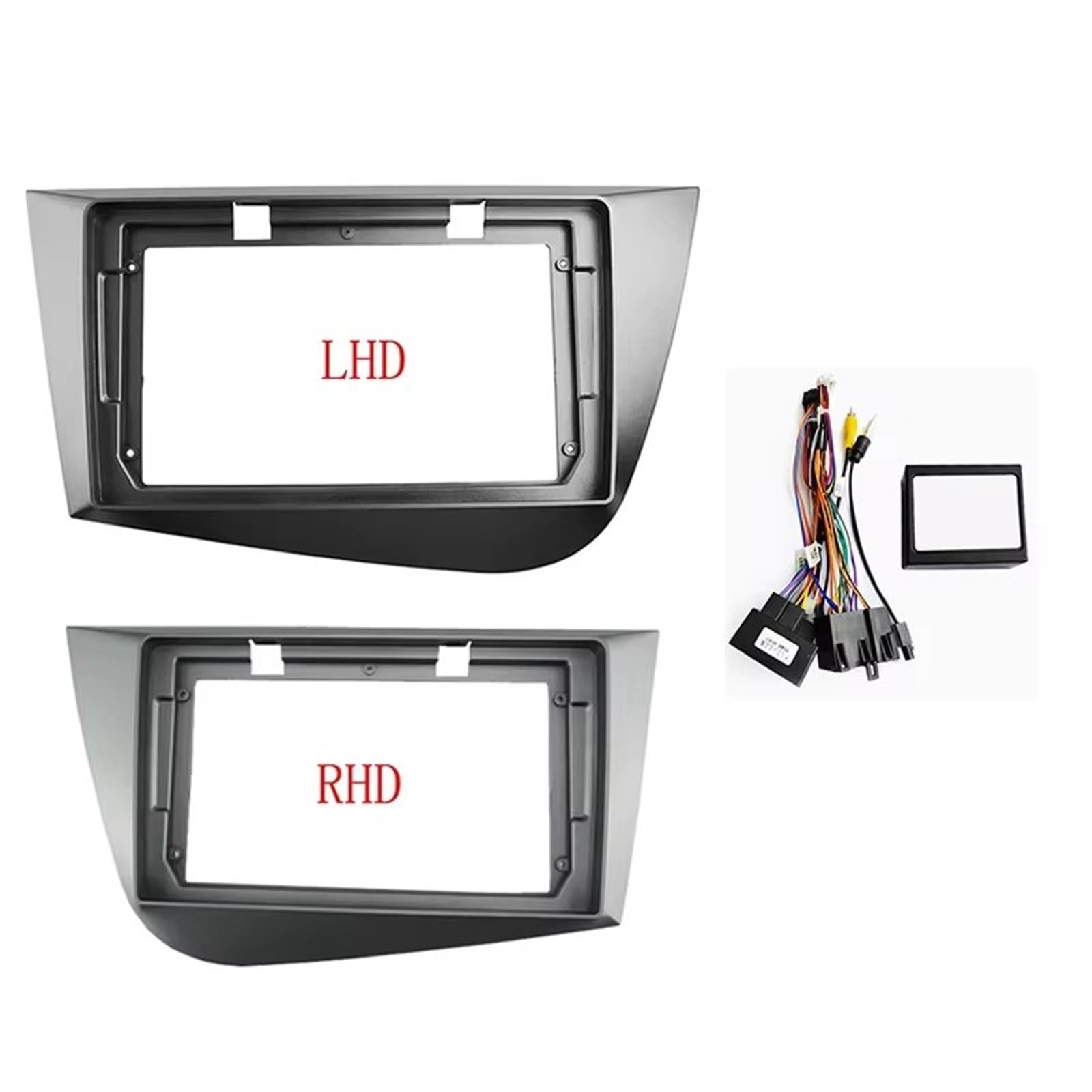 Panel Embellecedor Radio para Seat para Leon 2 MK2 2005-2012 Radio Estéreo Fascia 2Din Marco Panel Reproductor DVD Cable Adaptador Canbus Marco Radio Coche(Frame LHD)