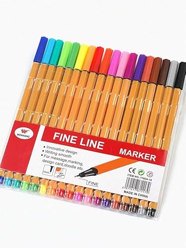 Caneta Fine Liner Coloridas Ponta Fina 0.4mm Kit Com 24 Cores