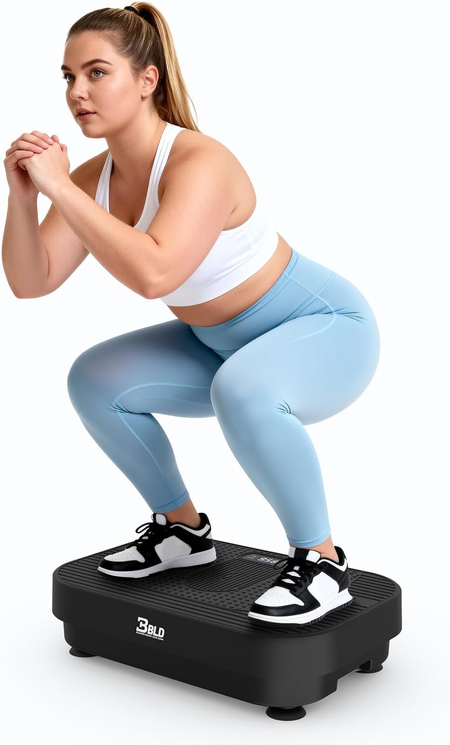 Vibration Plate Exercise Machine, 330LBS Capacity, 200 Adjustable Speeds for Lymphatic Drainage & Weight Loss, 10 Modes Whole Body Workout Platform