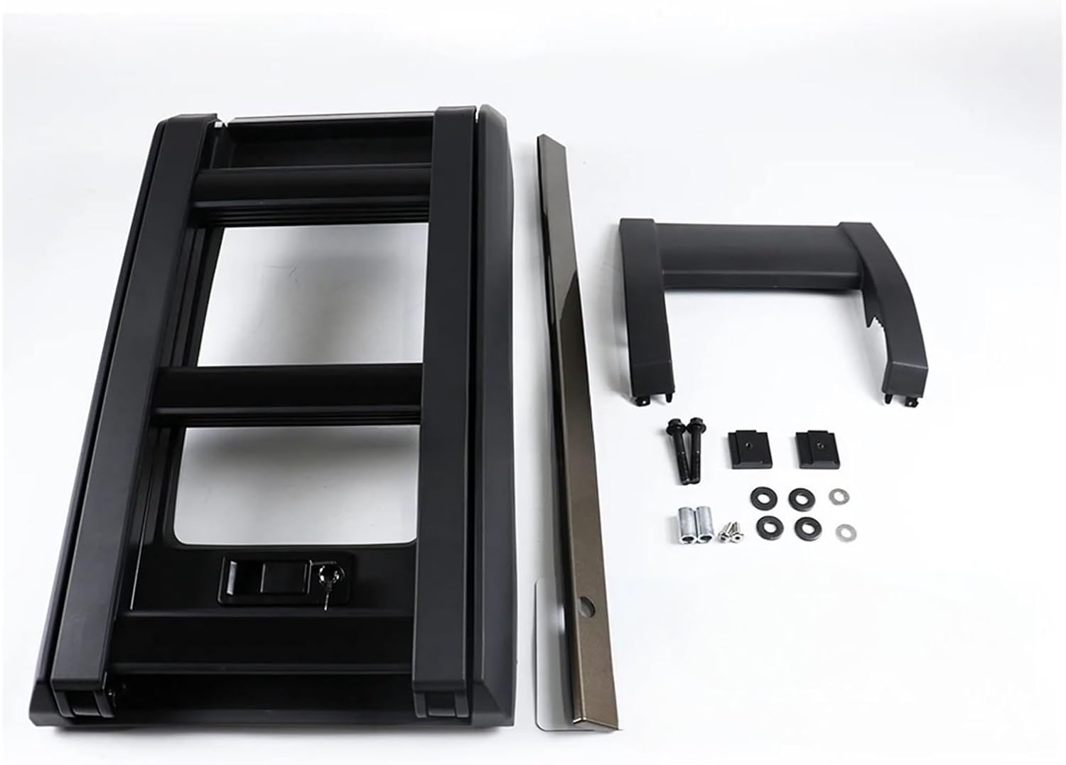 Folding Climbing Ladder Car Side Tailgate Ladder Compatible For Land Rover Defender 90 110 Exterior Accessories 2020 2021 2022 2023 2024(Bright Black)