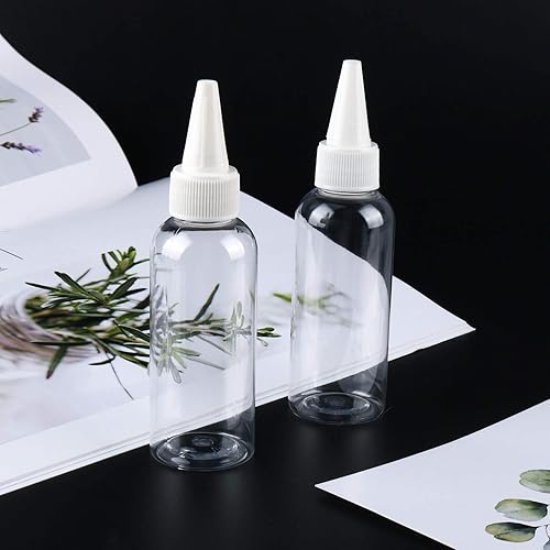 Miniatura 5 de TRENDBOX Aplicador de botellas de plástico transparente de 2 onzas con tapa superior giratoria sin BPA para aceites y líquidos para el cabello,