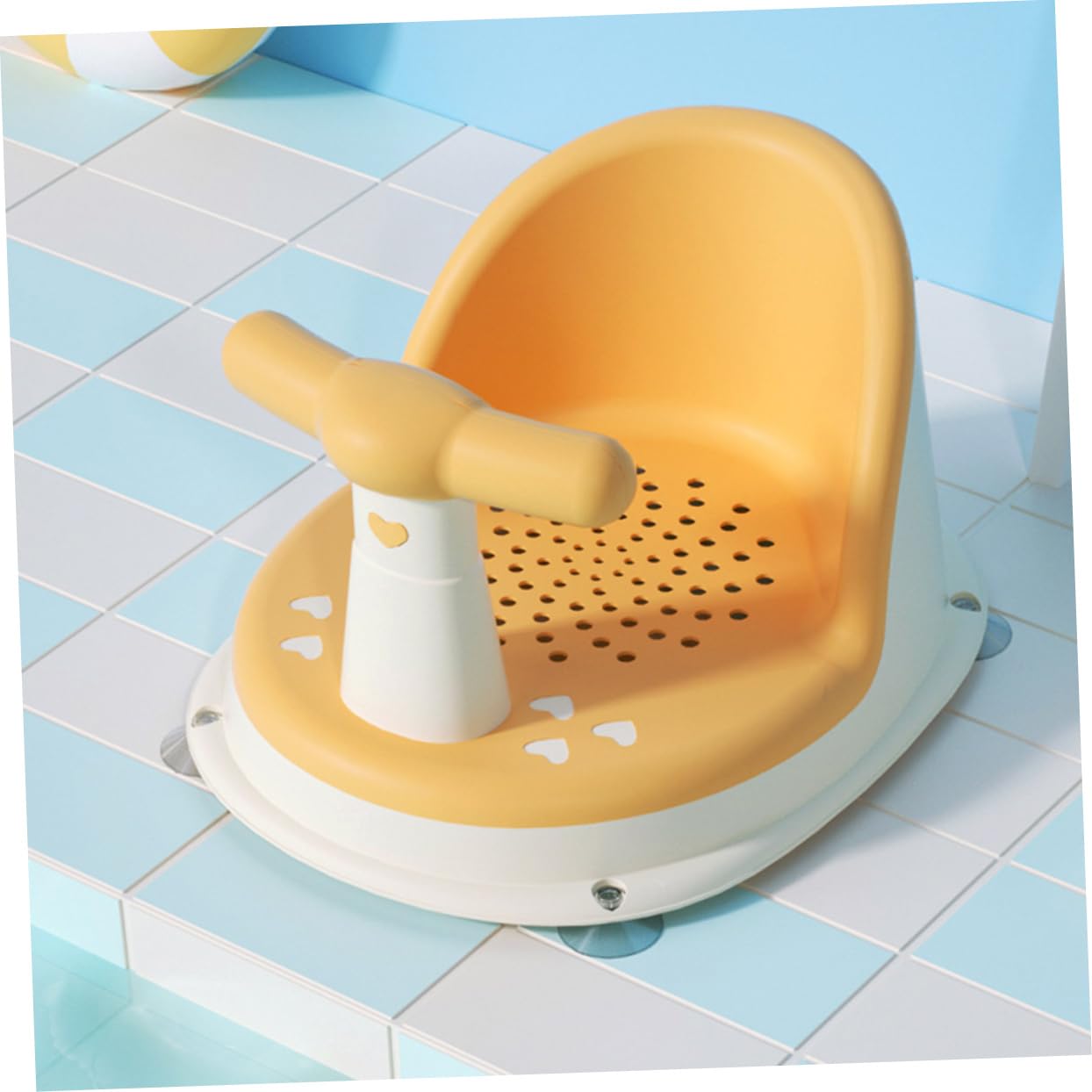 Asiento de Baño para Bebés Compacto Limpieza Fácil, Material Pp y Tpe, Antideslizante Adecuado Hora del Baño y Alimentación