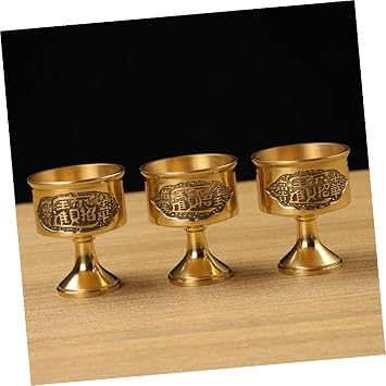 Mipcase Pure Copper Decorative Drink Cup Small Size Metal Copper Mug for Household Desktop Use Suitable for Rituals and Table Display