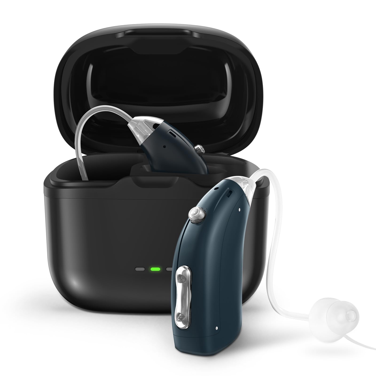 Britzgo Dispositivo de Audio, 16 Canales con Reducción de Ruido, Carga Portátil con Estuche, Tubo Invisible, Pack Doble