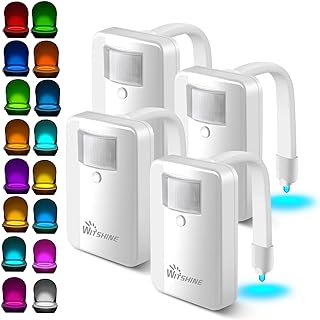 Witshine Motion Sensor Toilet Night Lights,16 LED Color Changing Inside Bowl for Kids Bathroom Decor Accessories, Cool Gad...