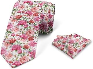 Sponsored Ad - Ambesonne Men's Tie Set, Necktie Set Groom Handkerchief for Parties Weddings & All Occasions