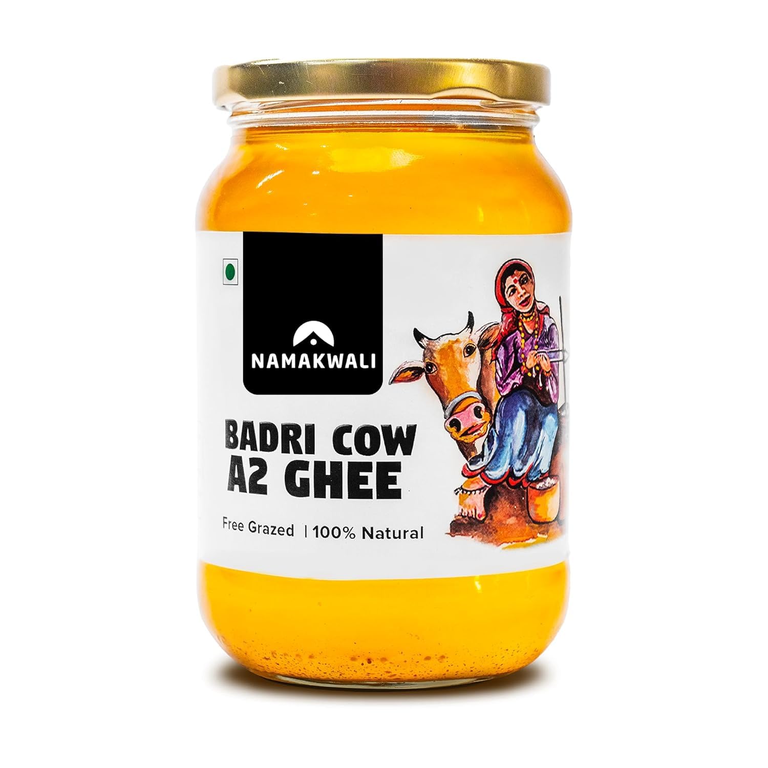 Namakwali A2 Badri Cow Ghee 1000ml | Traditional Vedic Bilona Method | Curd-Churned & Cultured | Grassfed, Pure, Natural & Danedar | Lactose-Free, Gluten-Free | 100% Natural & Lab-Tested | Certified Traditional Gaye ka Ghee