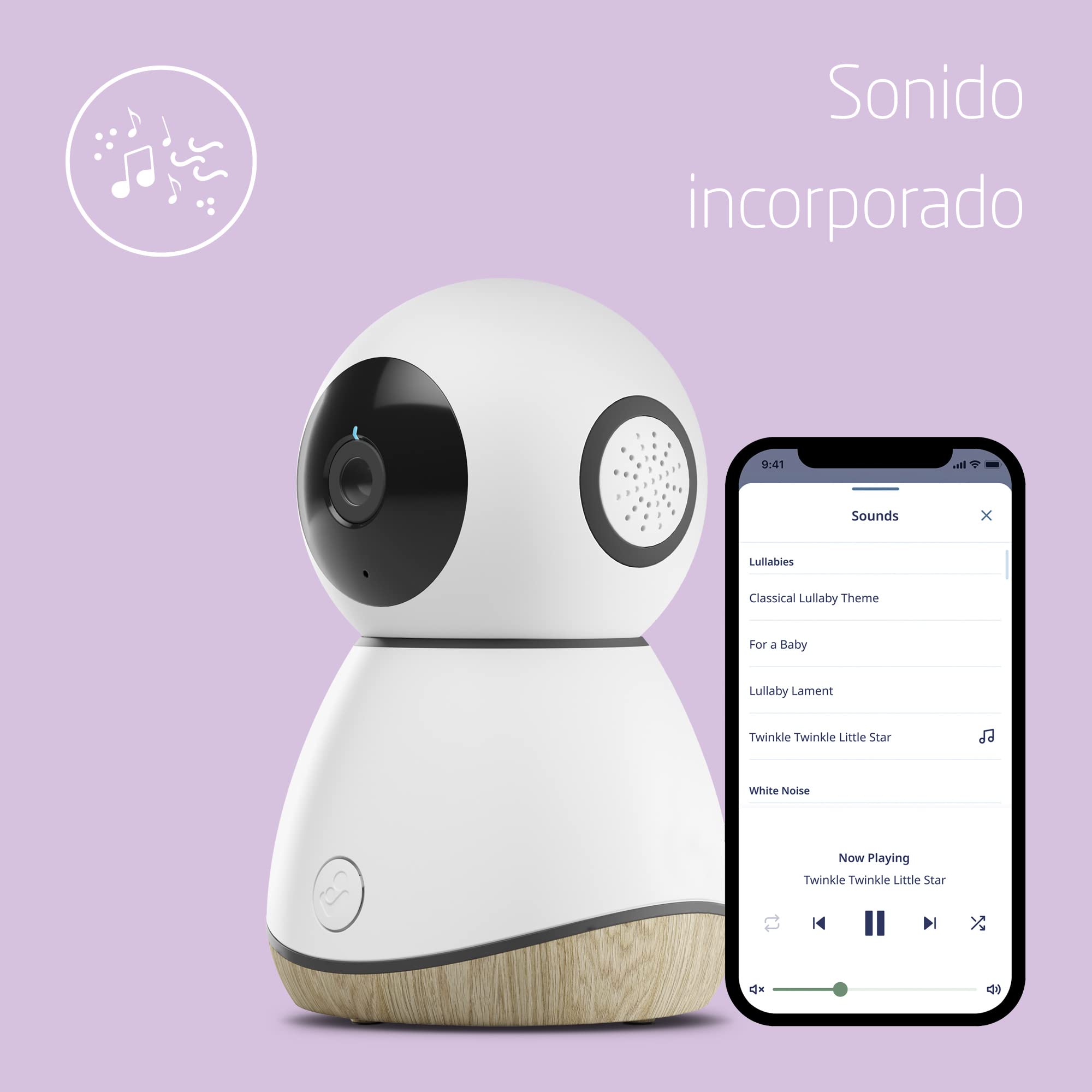 Maxi-Cosi See Cámara Vigilancia bebes wifi interior, Vigilabebes con cámara vision nocturna HD, vídeo y audio, sensor de movimiento y sonidos relajantes, detecta temperatura y humedad de la habitación