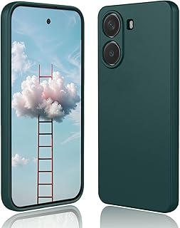 Silicon Soft Mobile Magic Camera Protection Case with Microfiber Lining For Xiaomi Poco X7 Pro 5G (Dark green)