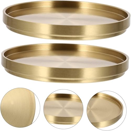 Miniatura 6 de DECHOUS 4 posavasos de té, placa de joyería, posavasos de cobre, accesorios de ceremonia de té, bandeja de servir de metal, posavasos de oro, plato