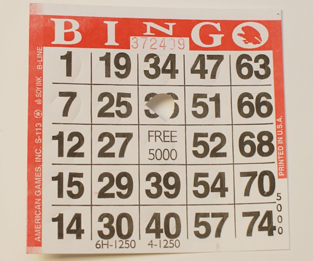 Pushout Bingo Cards (500 ct)-Select Color Below