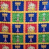 SATVIK 8x5ft. Fabric Backdrop for Ganpati Pooja Pujan Décor Puja Cloth Backdrop Mehndi Diwali Festival Marigold Garland Lotus Floral Tulle Curtain Wedding Bridal Anniversary Baby Shower Wall Banner