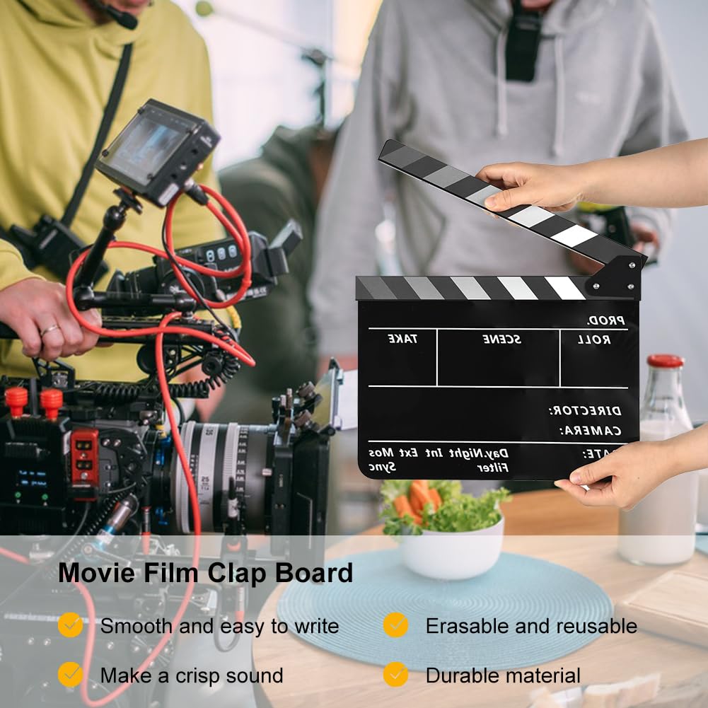 Ciak Cinematografico,30x25cm Film Clapboard,Acrilico Film Clapperboard,Film Clapboard Acrilico,Regali per Cinefili,Cinema Gadget,Accessori Regista