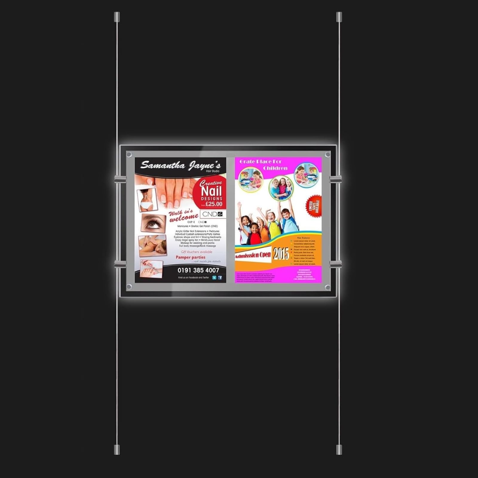 New A4 LED(2A4) Double Side Window Light Pocket Light Panel Estate Agent Display (A4 PORTRAIT)