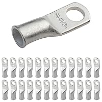 Vista 188 de SELTERM 25 piezas de lengüetas de cable de batería de cobre estañado de grado marino de 2/0 AWG de 3/8 pulgadas, terminales de anillo de calibre 00