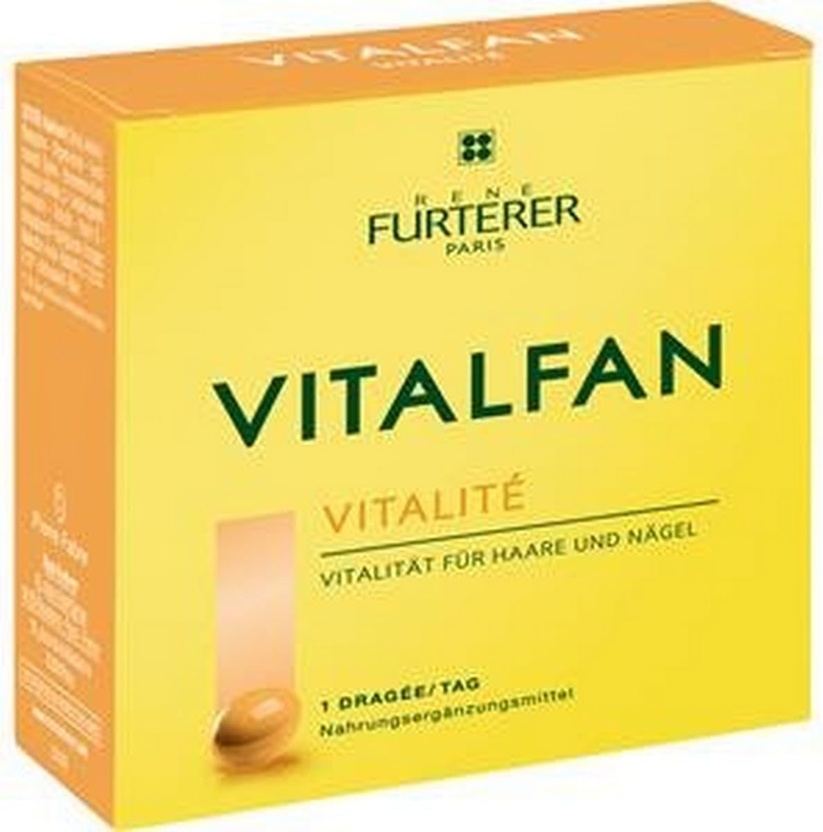 Rene Furterer VITALFAN Vitality Dietary Supplement, Strengthen Hair & Nails, Plant-Based, Biotin, Drug Free, Dye Free 30 ct.
