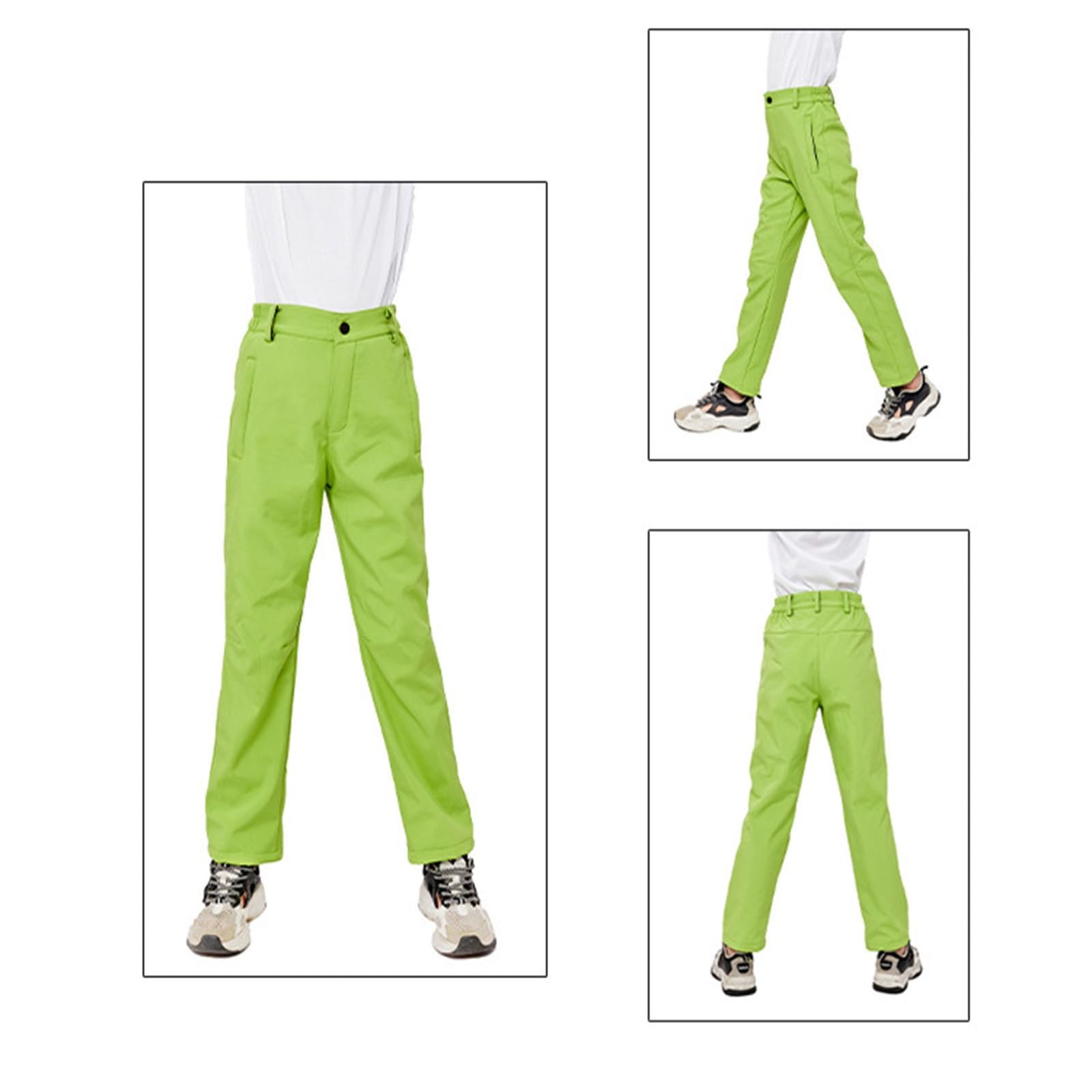 Genérico - Pantalón impermeable transpirable a prueba de viento para niño, niña, exterior, senderismo, esquí, activo, resistente, cómodo, repelente al agua, ligero, secado rápido, elástico ajustable
