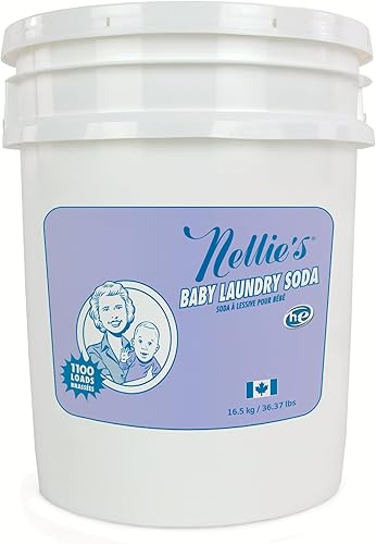 Nellie's Soda de lavandería para bebés Detergente para ropa en polvo a granel para piel sensible de bebés Sin fragancia, suave y eficaz 500