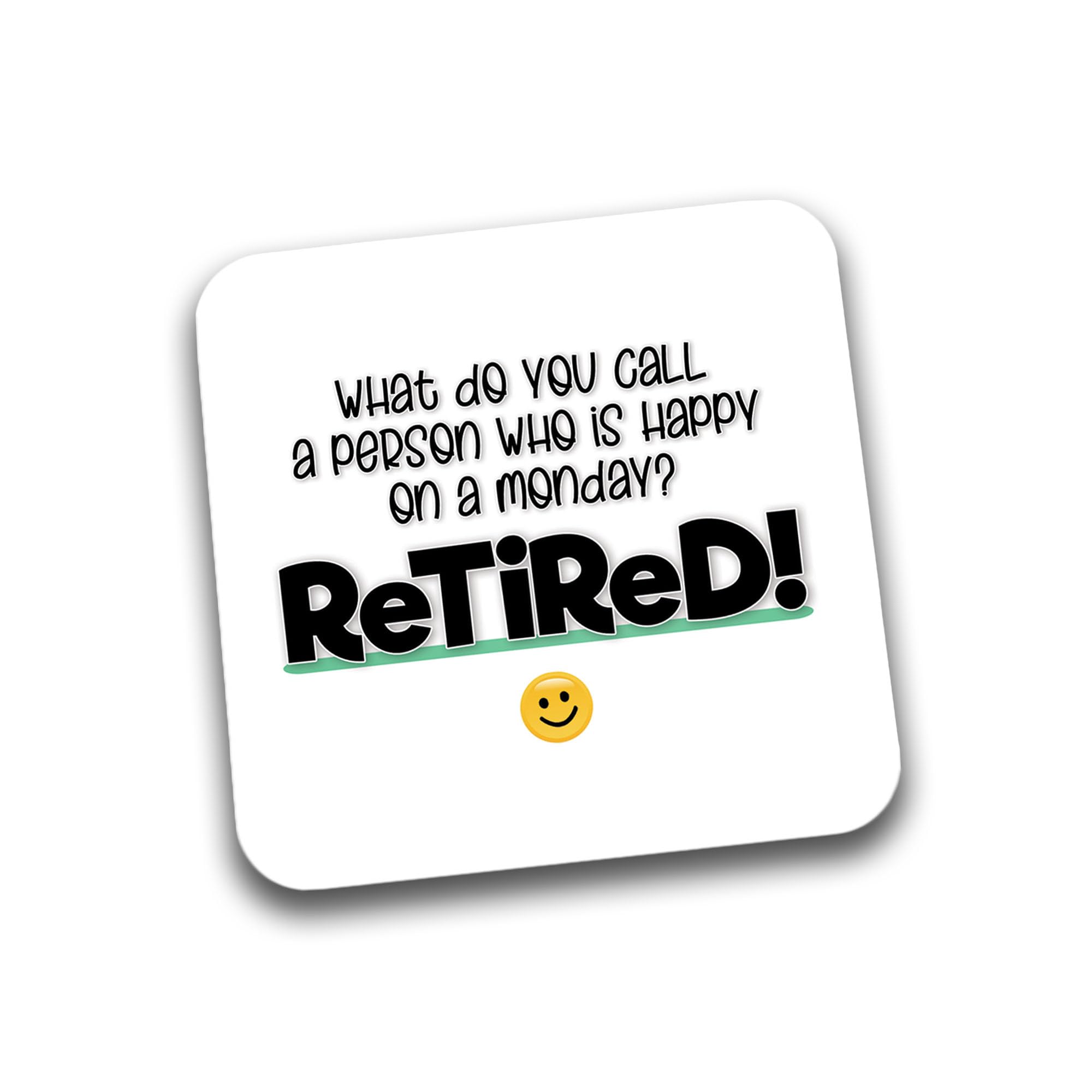 Rib Ticklerz Multicolour - Funny Retirement Gift For Work Colleague Coaster - Person Happy On A Monday Retired - Good Luck Bye -Farwell Leaving Work Gift - Coworker - Dc57