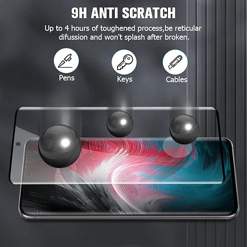 Miniatura 5 de Paquete de 2+2 Protector de pantalla y protector de cámara para Galaxy S21 Ultra, vidrio templado transparente 9H, resistente a los arañazos,