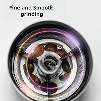 Vista 2 de Molinillo de café manual, múltiples ajustes ajustables, molinillo de café de mano portátil con rebabas de cerámica y manivela desmontable