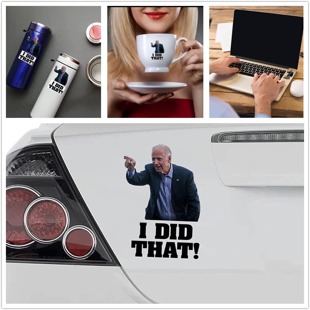 100 Pcs I Did That Joe Biden Stickers: Biden Sticker Pointed to Your Left and Right - Funny I Did That Sticker for Car Motorcycle Helmet Laptop Window(50 Left, 50 Right)