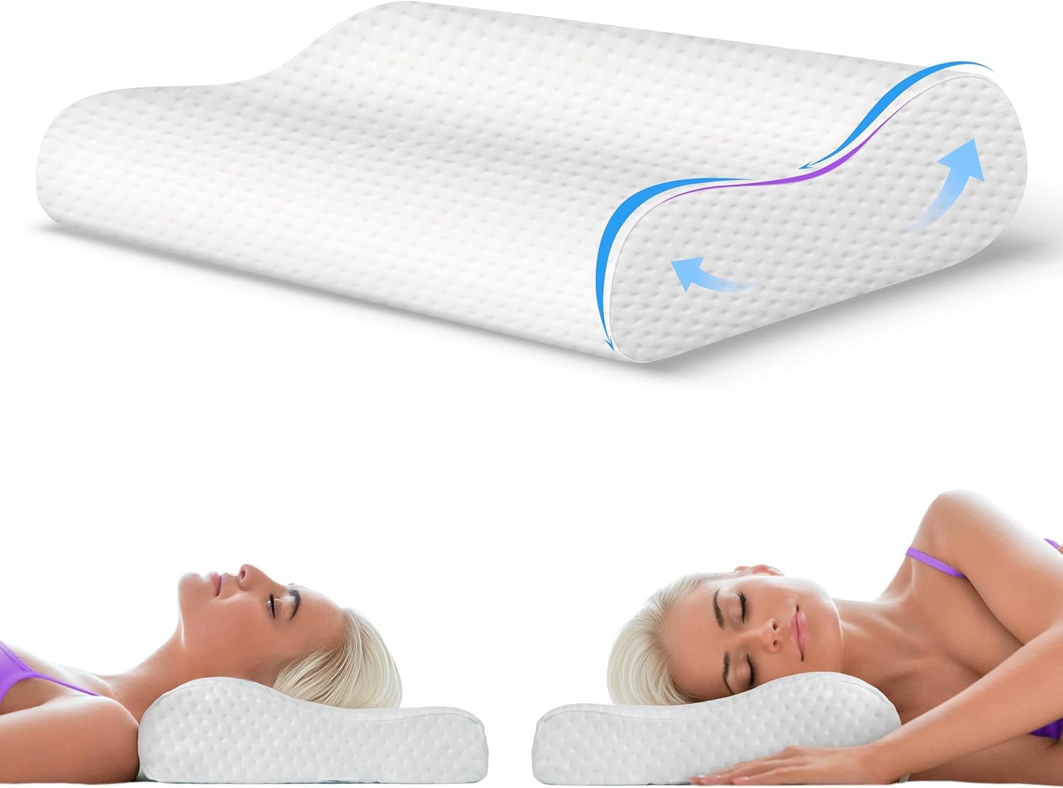 CloudNook Nackenkissen Memory Foam - Ergonomisch & Höhenverstellbar Für Besseren Schlaf