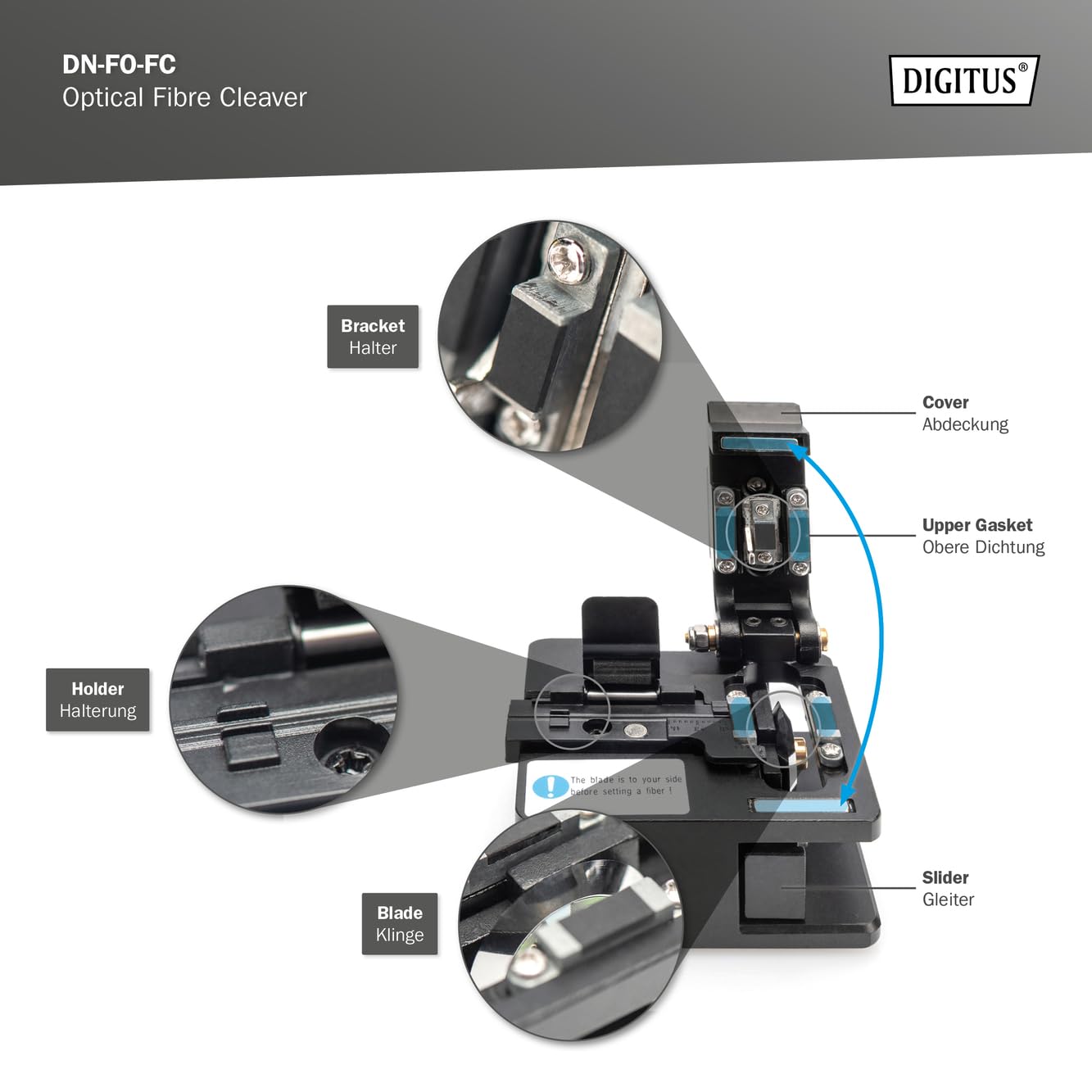DIGITUS LWL-Cleaver für optische Silikonfaser Glasfaser LWL
