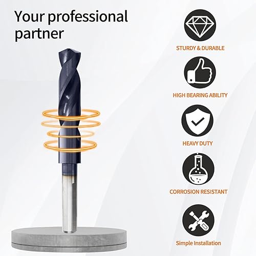 Miniatura 3 de Meccion Brocas de 3564 pulgadas con revestimiento de nitruro de aluminio y titanio, broca de vástago reducido de acero de cobalto M35 de alta