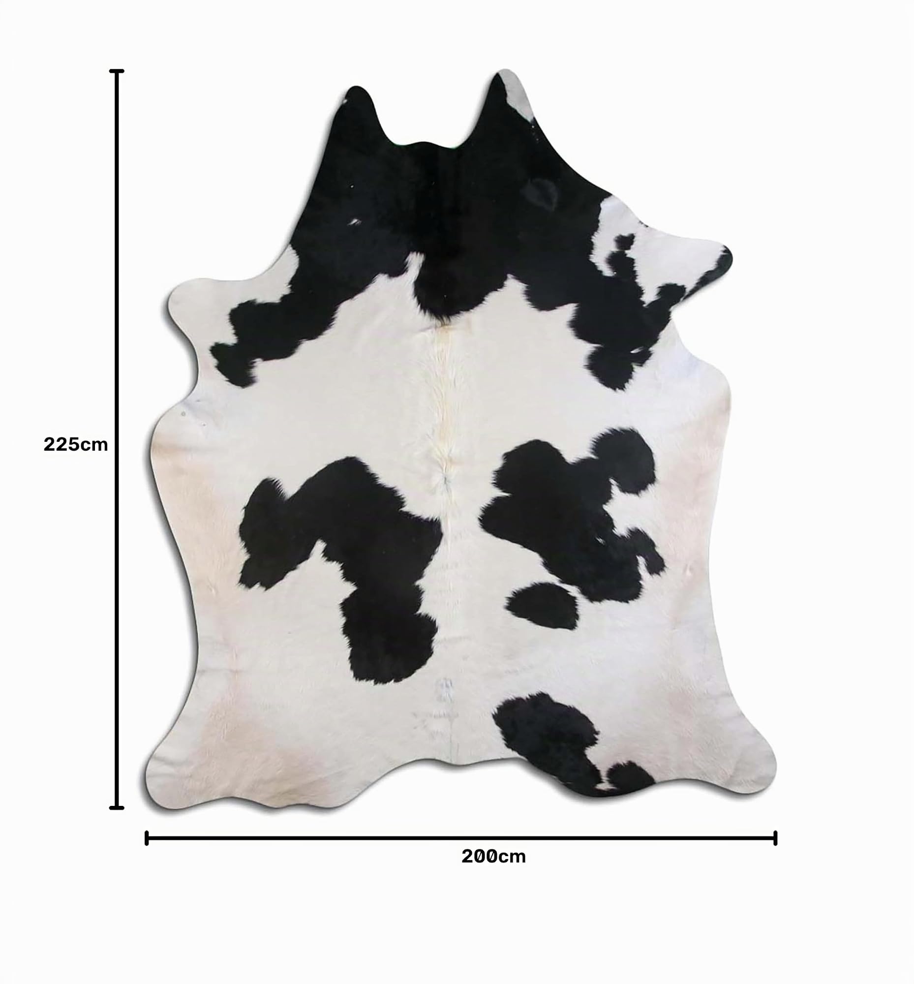 Tapis en Peau de Vache de qualité supérieure - Noir et Blanc - Produit Naturel Unique en provenance d'Amérique du Sud - Peau de Vache véritable