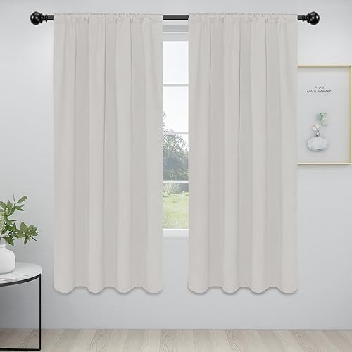 Miniatura 54 de Easy-Going Cortinas opacas con bolsillo para barra para dormitorio, cortinas de ventana para oscurecer la habitación para sala de estar, cortinas de