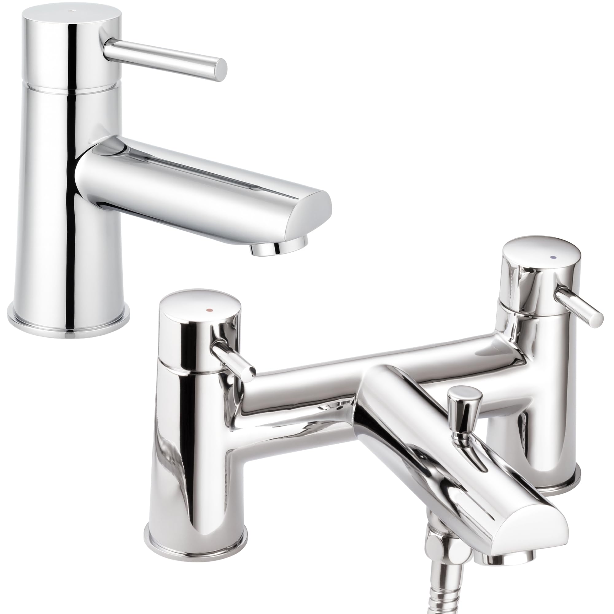 KISO - Juego de mini grifo mezclador para lavabo y ducha de baño, color cromado