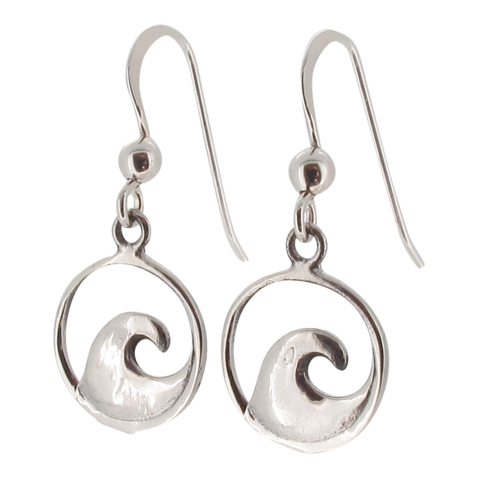 Touch Jewellery925 Sterling Silver Wave Drop Earrings