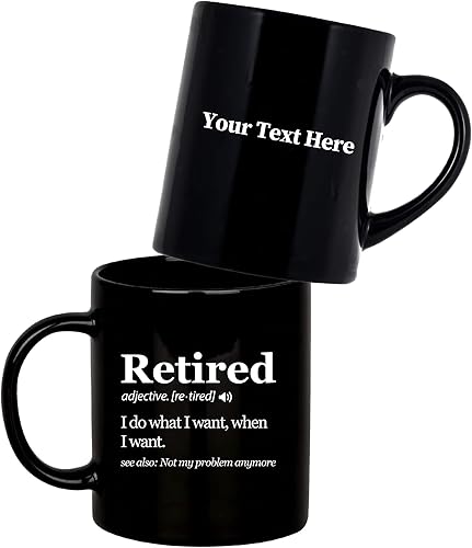 Miniatura 15 de Panvola Taza con texto en inglés "Retired Definition I Do What I Want When I Want Retirement Mug Not My Problem Anymore Going Away", regalo