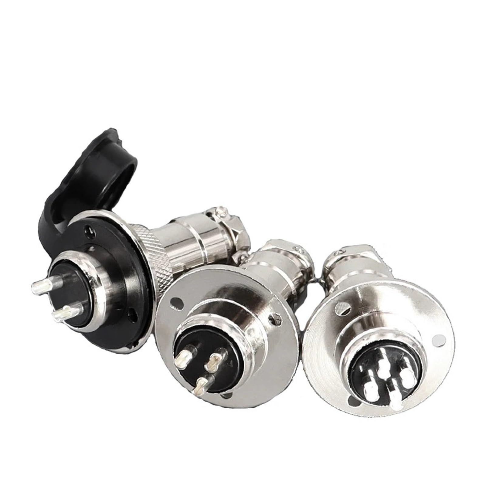 Conector de brida GX20 de aviación con chasis metálico circular impermeable de 5 pines