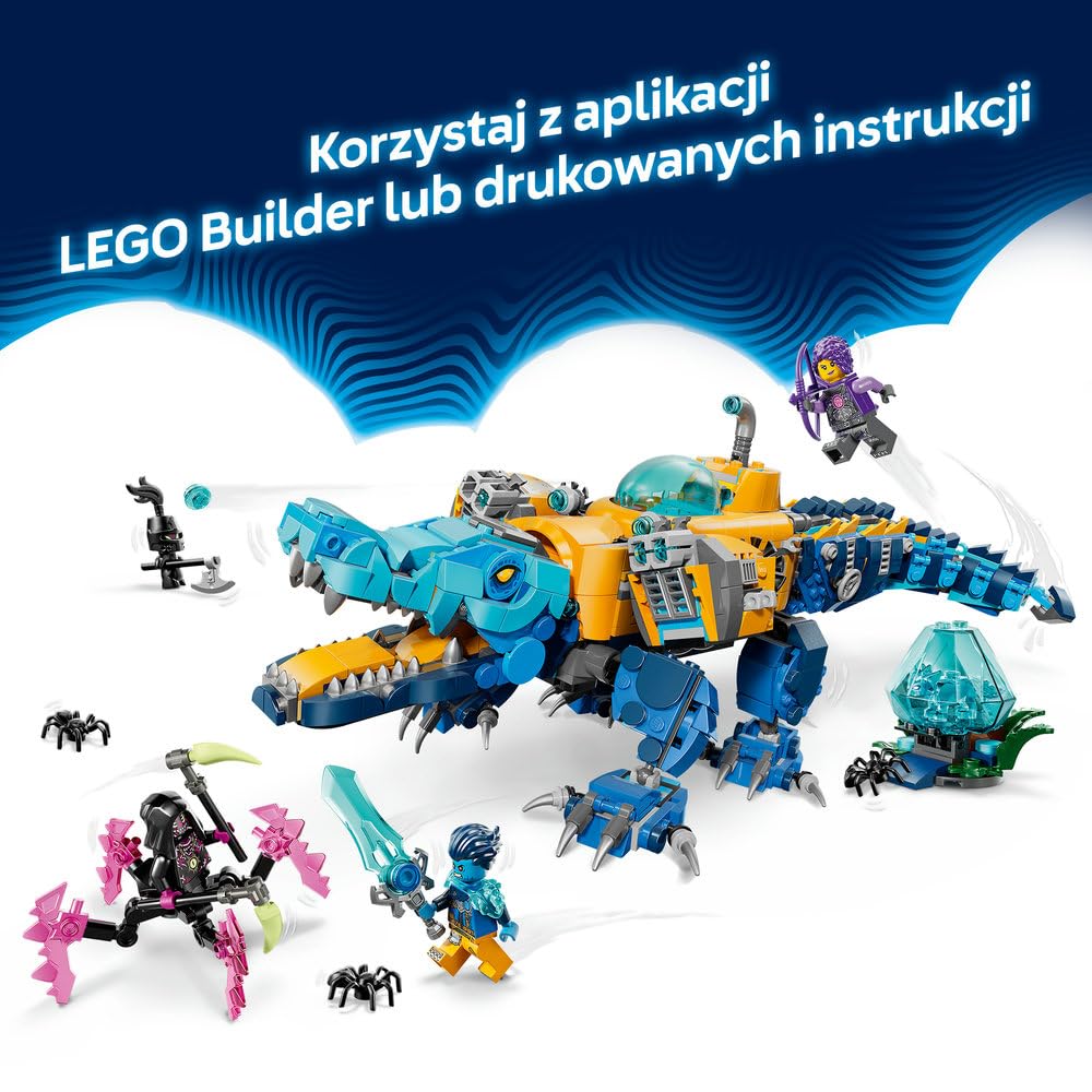 LEGO DREAMZzz Krokodylołódź podwodna 71512 | krokodylołódź, zabawka akcji, prezent dla chłopca i dziewczynki 8+, przygoda fantasy, 1107 elementów